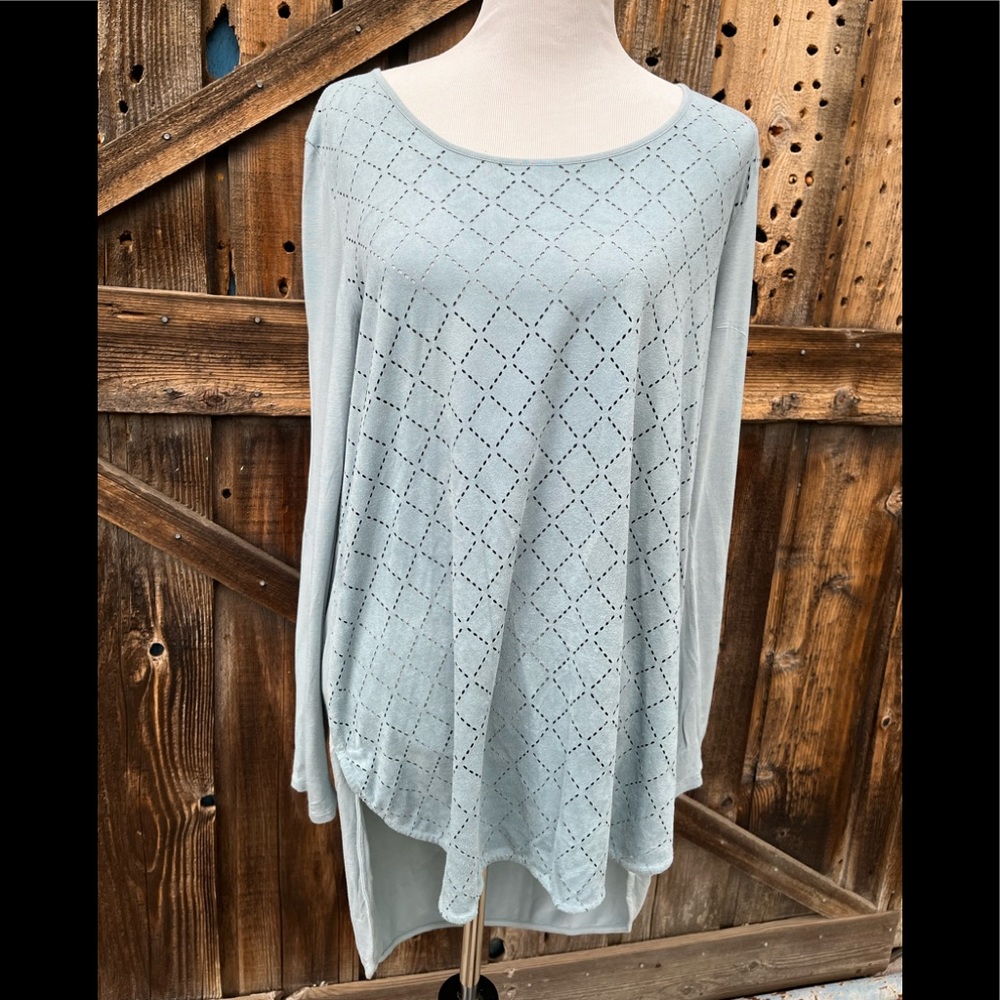 Soft Surroundings Turquoise Tunic Long Sleeve Size Large